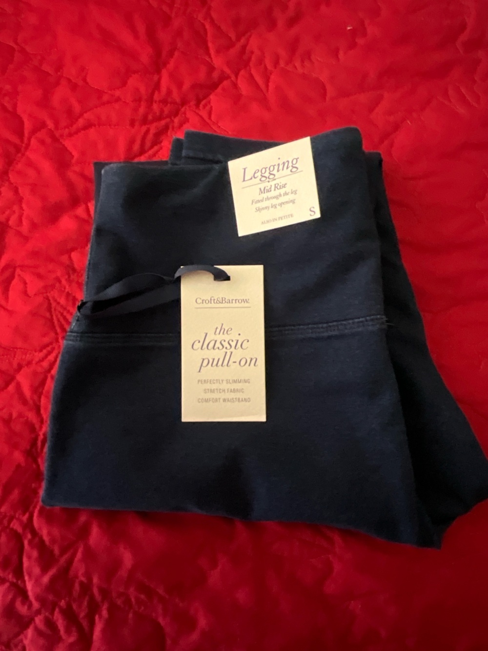 NWT CROFT&BARROW MID RISE LEGGINGS SMALL